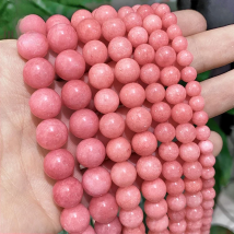 Smooth Light Pink Rose Chalcedony Jasper Beads Natural Stone Diy Bracelet Accessories for Jewelry Making 15"Strand 4 6 8 10 12MM
