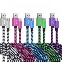 USB Type C Cable Date Sync Fast Charging Nylon Braided Wire Charger Cable For Samsung Huawei Android Typec Mobile Phone 1m 2m 3m