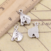30pcs Charms Horse Head 17x13mm Tibetan Bronze Silver Color Pendants Antique Jewelry Making DIY Handmade Craft For Necklace