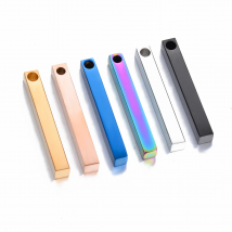 10pcs Stainless Steel ID Tags  Rectangle Dog Tags Army Tag Pendant Necklace Jewelry Findings 5 Colors Hypollergenic Dropshiping