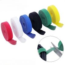 1/5M Cable Ties Reusable Adhesive Hook Loop Bundle Fastener Nylon Strap Organizer Self Clip Holder Management Straps Wire Tie