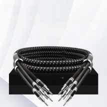 TODN One Pair HIFI Silver-plated Speaker Cable Hi-end 7N OCC Speaker Wire For Hi-fi Systems Y Plug Banana plug Speaker Cable