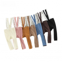 Blotona Infant Baby Breathable Suspender Pantyhose Stockings, High Waist Lace Plain Ribbed Knitted Leggings Tights, 0-12Months
