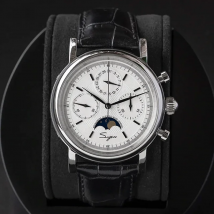 Original Movement ST1908 Sugess Men Mechanical Calendar Watch Chronograph Vintage Moonphase Wristwatch Waterproof