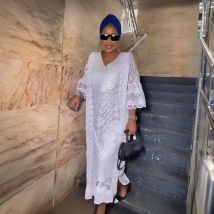 Elegant African Dresses for Women Muslim Fashion Boubou Abayas Robe Dashiki Ankara Lace Outfits Evening Gown Kaftan Maxi Dress