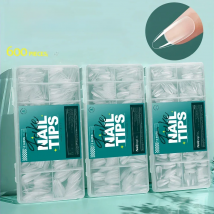 Nailpop 600PCS Nail Tips Full Cover Medium Length Ballerina Press On False Nail Extenison Tips with Box for Salons and Home DIY