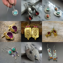 Bohemia Painted Leaf Flower Bee Pomegranate Drop Earrings for Women Tribal Jewelry Vintage Brinco Dangle Earring Pendientes
