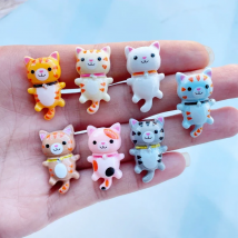 14 Pcs New Cute Resin Mini Cartoon Animal Cat Flat Back Cabochon Scrapbook Kawaii DIY Embellishments Accessories A54