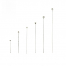 10pcs/lot 15 20 25 30 35 40 50 mm 925 Sterling Silver Metal Ball Head Pins For DIY Jewelry Making Head Pins Findings Supplies