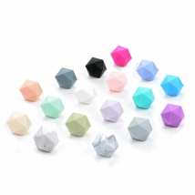 LOFCA 10pieces/Lot Silicone Beads For Teething Necklace Jewelry DIY Icosahedron Beads Better Than Hexagon