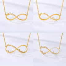 Infinity Symbol Pendant Necklace for Women Custom Double Name  Personalized Friendship Necklaces Stainless Steel Jewelry Gifts