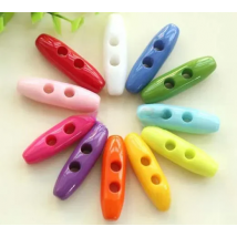 10pcs/lot 38*11mm Candy Color Horn Buttons Sewing Button for Garment Crafts and Scrapbooking (kk-4133)