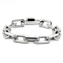 New Chunky Chain Stainless Steel Bracelets for Women Men Big Lock Charm Thick Rectangular Link Bracelet Bangles Hand Jewelry