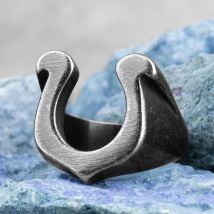 Retro Old Black Horseshoe Stainless Steel Mens Rings Punk Hip Hop for Male Boyfriend Biker Jewelry Creativity Gift Wholesale