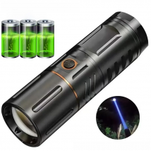Strong Light Lamp T40 LED Flashlight USB Rechargeable Ultra-Bright Torch High Power Lantern Built-in 3*18650 Lithium Batteries