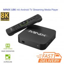 MINIX U8K Android TV Box Streaming Media Player A3, Live Sports, Dolby Vision-Atmos, AI-Bilderverstärker, Google, 8K ITPV-Player
