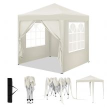 WOLTU Gazebo da giardino pieghevole Baldacchino Pergola 2x2m con 4 pareti laterali Altezza regolabile Protezione UV Impermeabile con borsa per il trasporto