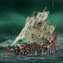 2159PCS The Playing Pirate Ship Building Blocks Toy Set Brick Model Movies with Light Birthday Desktop Decoration Gifts