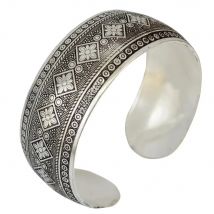 Vintage Tibet Silvery Cuff Bracelet for Women Boho Antique Carved Bracelets Bangles Gypsy Tribal Pakistan Nepal India Jewelry