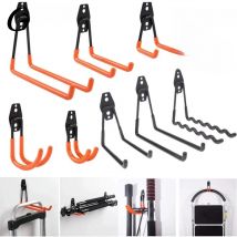 6 Size Heavy Duty Metal Hook Garage Organizer Wall Mount Anti-slip Bicycle Hanger Hooks Storage Hook For Ladders Garden Tool