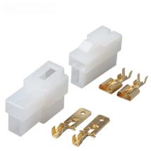 1/5/10 Sets 2 Pin 6.3mm Male Female Automobile Electrical Wire Connector White Wiring Socket Plug With Terminal 7122-2128