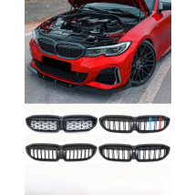 For BMW G20 3-Series G20 G21 G28 2019-2020 Front Bumper Hood Kidney Grill Racing Grilles Replacement Black Diamond Meteor Style