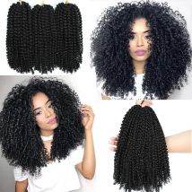 12 8 Zoll Marlybob Jerry Curl Jamaican Bounce Häkelhaar Easy Braid Afro Kinky Curly Marlybob Häkelzöpfe 20 Stränge/Bündel