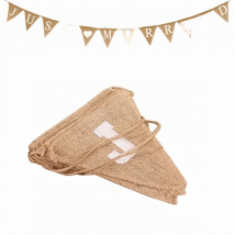 JUST MARRIED Burlap banner Wedding Photo Props Vintage Jute Burlap Bunting Pennant Wedding Party Decoration Supplies 5BB5803