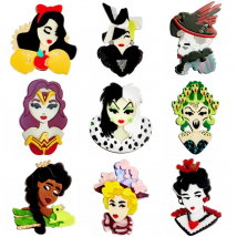 YAOLOGE Unique Lady Figure Acrylic Brooch Pins For Women Kids Cartoon Cute Girl Badge Brooches Bag Party Dress Jewelry Gift