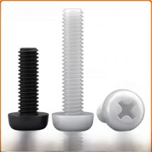 20/50/100pcs M2 M2.5 M3 M4 M5 M6 M8 White/Black Nylon Plastic Screws | Insulated Flame-Retardant Phillips Round Head Screws