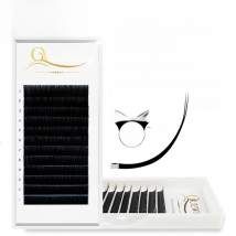 Quewel Flat Lashes Extension For Professionals Ellipse Flat Lash Split Tip Profession Soft Silk Quewel Flat Eyelash C/D Curl