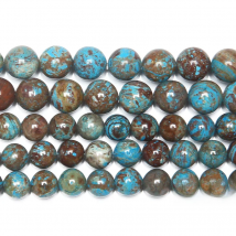 Natural Stone Blue Crazy Lace Agate Round Loose Beads 4 6 8 10 12MM Pick Size For Jewelry Making