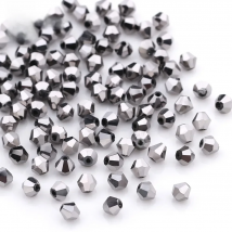 3 4 mm Czech Silver colour Spacer Bicone Beads for Making Jewelry Accessories Diy Perles Loose Faceted Glass Crystal Beads Z210