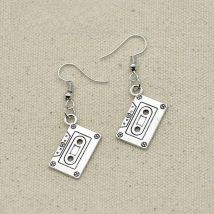 1pair  retro Handmade  SimpleDesign cassette tape style tape Earrings Drop Earrings drop shipping