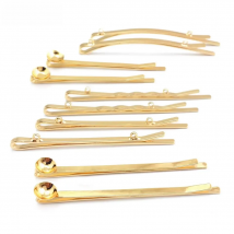20PCS 55MM 60MM 70MM 24K Gold Color Iron with Pearl Beads Base or Hanging Hole Hair Jewelry Hair Clip Jewelry Making Supplies