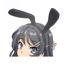 EARLFAMILY 13cm For Mai Sakurajima Peeker Waterproof Decal Anime RV Car Sticker Motorcycle Graffiti Sticker Custom Printing