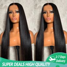 Pelucas frontales de encaje transparente, cabello humano brasileño liso de hueso 13x4, 13x6, barato, sin pegamento, 4x4, cierre de encaje, 180% de densidad