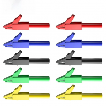 Cleqee P2007 10pcs Alligator Clip to 4mm Banana Female Jack Test Adapter Crocodile Clamp Compatiable with 4mm Banana Plug