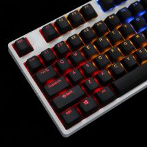 Schwarz Weiß Kirsche Profil PBT Doppel Schuss 104 108 Top Druck Glanz Durch Transluzenten Backlit keycap Für MX Mechanische Tastatur