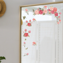 Beautiful Flowers Wall Sticker Living Room Background Home Decoration Decals Bathroom Mirror Decor Beautify Self Adhesive Mural
