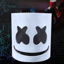 Fashion Luminous LED Mask DJ Costumes Accessories Glow Supplies Neon Light Marshmallow  Mask For Music Festival Nightclub Dance