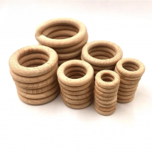 Kissteether 25-68mm Nature Beech Wooden Ring Teether Baby  Wood Beads  Infants Teething Care Product DIY  s Necklace