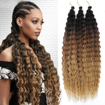 TOMO Deep Wave Crochet Hair 30/22 Inch Water Wave Twist Hair Synthetic Goddess Braids Hair Wavy Ombre Blonde Pink Hair Extension