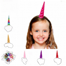 1PCS Kids Girls Unicorn Horns Elastic Headband Birthday Party Hairband Costume Headdress Children Hair Accessories