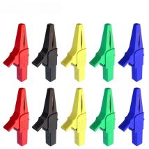 PEAKELECT P2003 10PCS Heavy Duty Alligator Clips with 4mm Banana Jack Insulated Safe Large Crocodile Clip for Electronic Testing