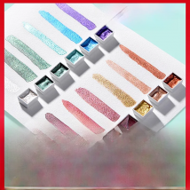12 Colors Solid Watercolor Paints Set Textured Pearlescent Pigment Metallic Glitter Acuarela Suit Portable Art Supplies