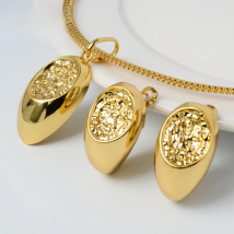 Sunny Jewelry Sets Fashion Classic 18K Gold Plated Hot Sale For Women Earrings Pendent Necklace Romantic Wedding Party