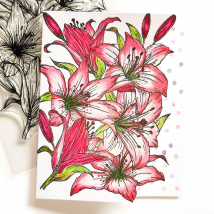 Alinacutle Clear Stamps Large Lily Bloom Floral Background Scrapbooking Card Album Paper Craft