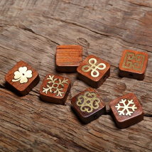 MZ101 Nepal Inlaid Copper Rosewood Beads Handmade  Metal Inlay Bead Antique Golden For Jewelry Making DIY Bracelet Yoga Necklace