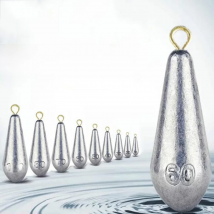 2PC Lead Sinkers Water Droplets Lead Weights Oval Split Shot Olive In Line Fishing Tackle Accessorie Hollow And Solid 9 Size